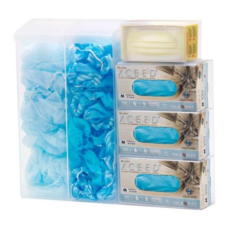 Omnimed Omnimed Bulk PPE Isolation Organizer, 25-1/2"W x 4-1/2"D x 20-5/8"H, Frosted 307006